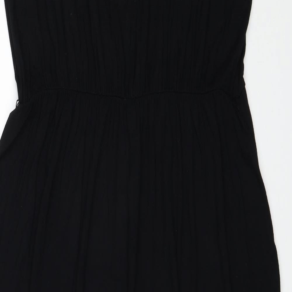 Oasis Womens Black Viscose A-Line Size L Round Neck Pullover