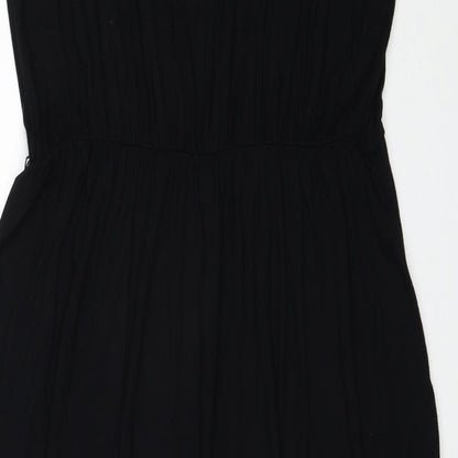 Oasis Womens Black Viscose A-Line Size L Round Neck Pullover