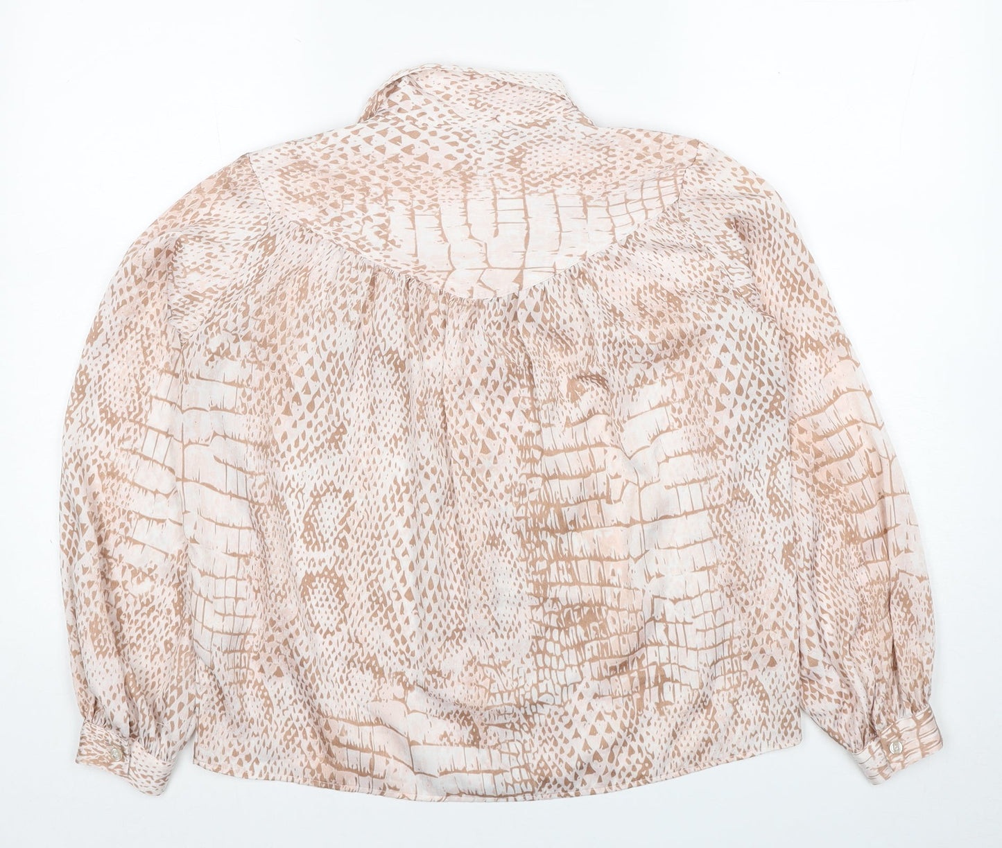 Womens UK Size 6 Topshop Beige Basic Button-Up