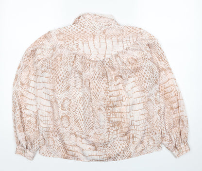 Womens UK Size 6 Topshop Beige Basic Button-Up