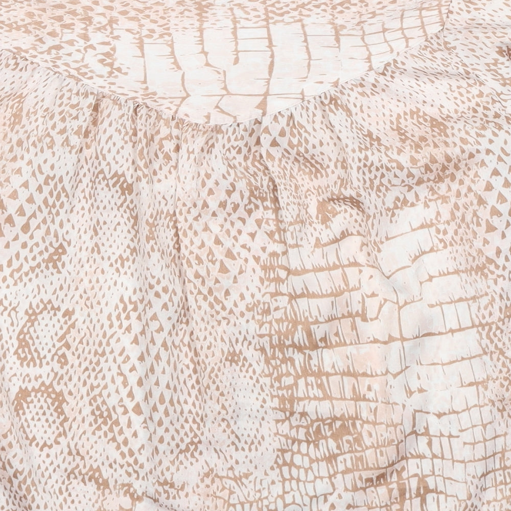 Womens UK Size 6 Topshop Beige Basic Button-Up
