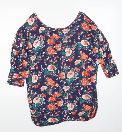 Womens UK Size S Oasis Multicoloured Basic T-Shirt
