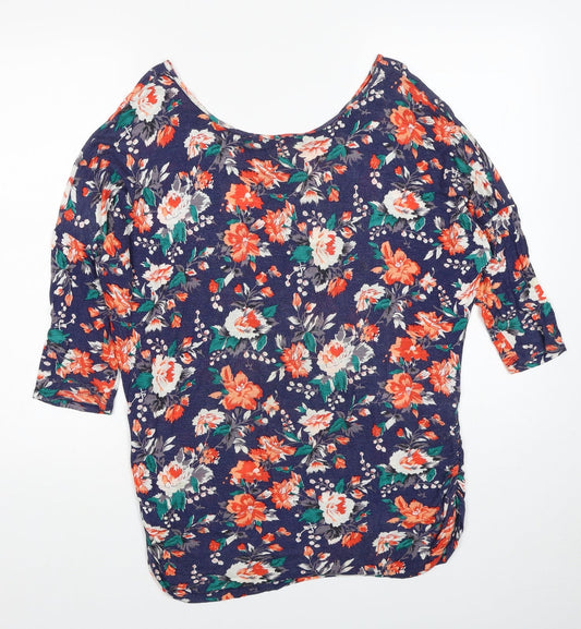 Womens UK Size S Oasis Multicoloured Basic T-Shirt