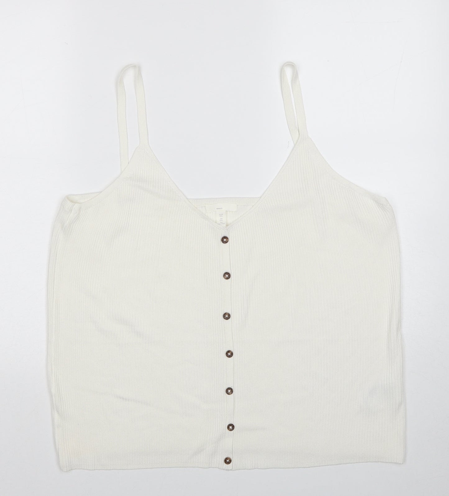 Womens UK Size 2XL H&M White Basic Tank
