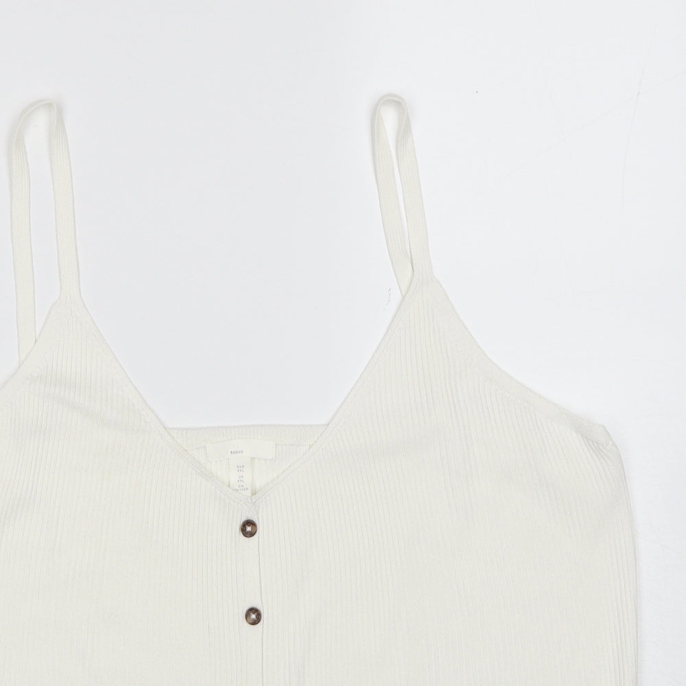 Womens UK Size 2XL H&M White Basic Tank