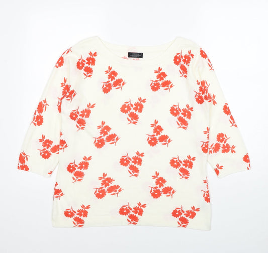 Womens UK Size 10 Papaya White Pullover Jumper