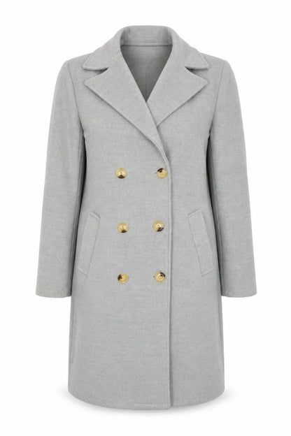 Made in Italy Womens Grey Overcoat Coat Size XS Button