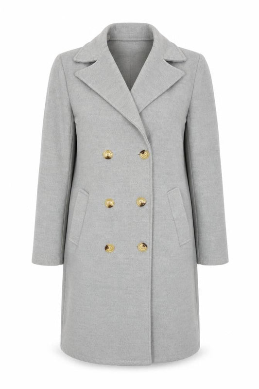 Made in Italy Womens Grey Overcoat Coat Size XS Button