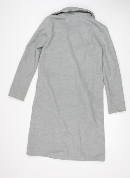 Made in Italy Womens Grey Overcoat Coat Size XS Button
