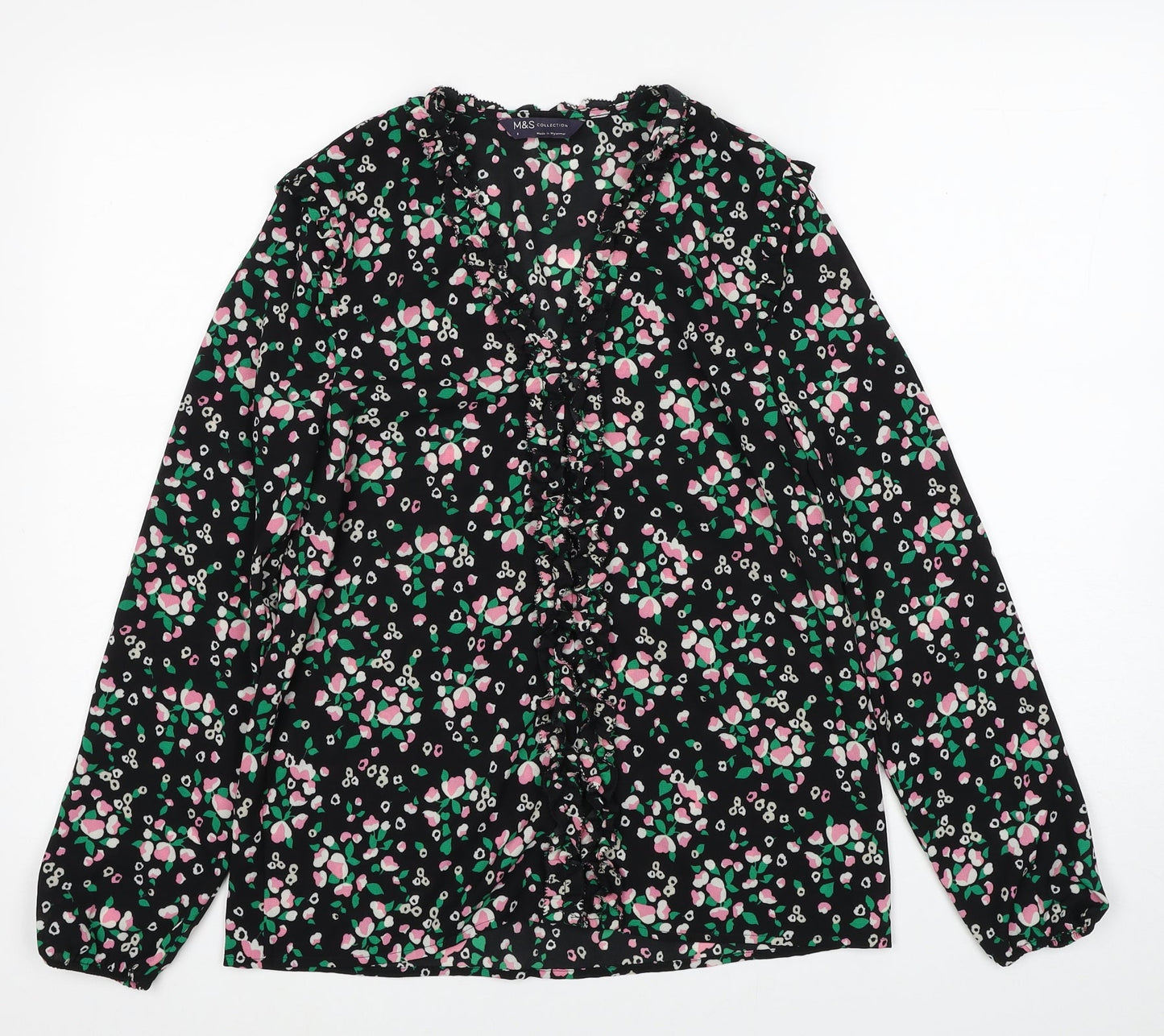 Womens UK Size 8 Marks and Spencer Black Basic Blouse