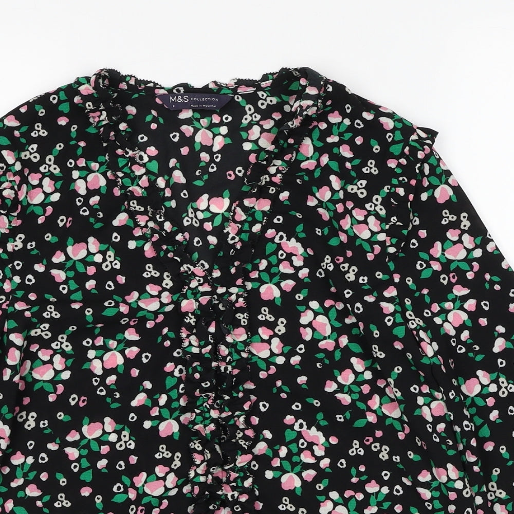 Womens UK Size 8 Marks and Spencer Black Basic Blouse