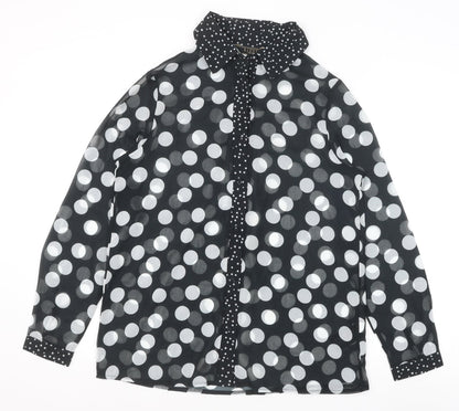 Womens UK Size 8 Lipsy Black Basic Button-Up