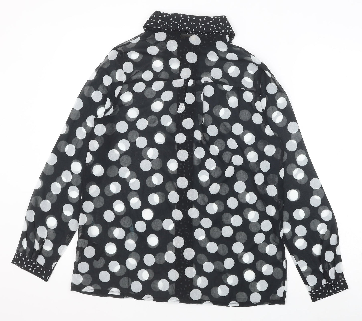 Womens UK Size 8 Lipsy Black Basic Button-Up