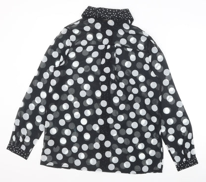 Womens UK Size 8 Lipsy Black Basic Button-Up