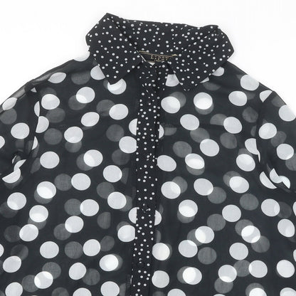 Womens UK Size 8 Lipsy Black Basic Button-Up