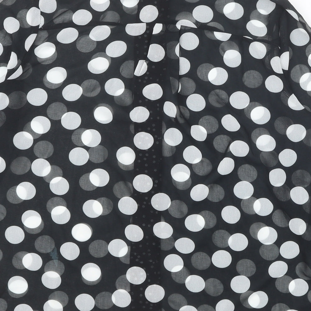 Womens UK Size 8 Lipsy Black Basic Button-Up