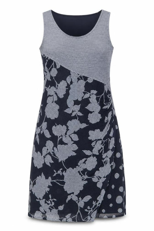 Aria Womens Blue Striped Acrylic Tank Dress Size 12 Scoop Neck Pullover