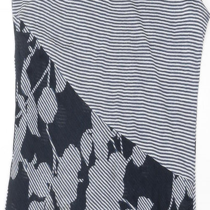 Aria Womens Blue Striped Acrylic Tank Dress Size 12 Scoop Neck Pullover