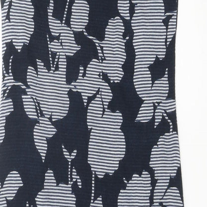 Aria Womens Blue Striped Acrylic Tank Dress Size 12 Scoop Neck Pullover