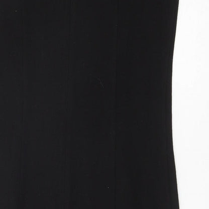 Roman Womens Black Colourblock Acrylic Pencil Dress Size 10 Round Neck Zip