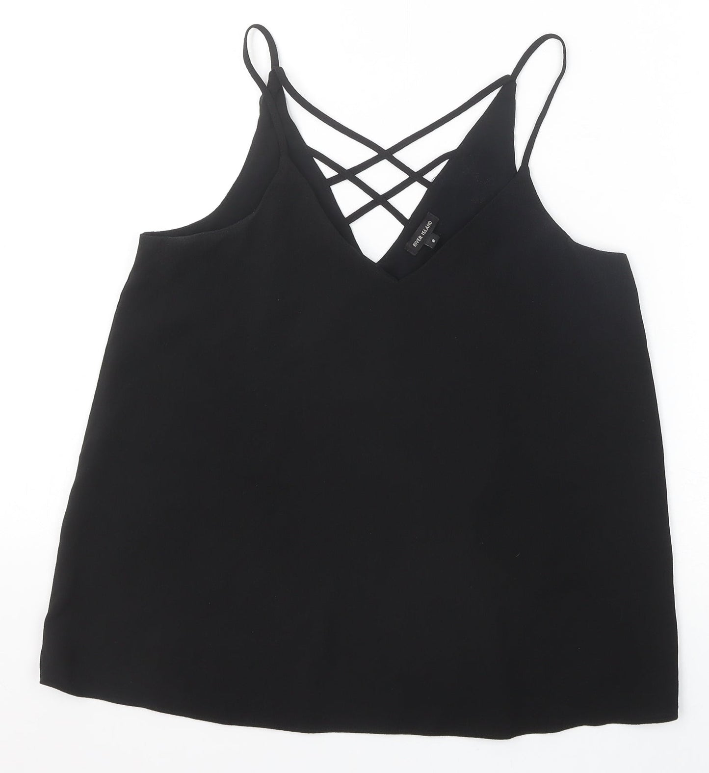 Womens UK Size 8 River Island Black Camisole Tank