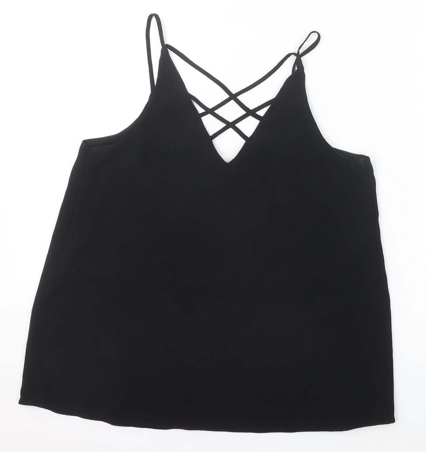 Womens UK Size 8 River Island Black Camisole Tank