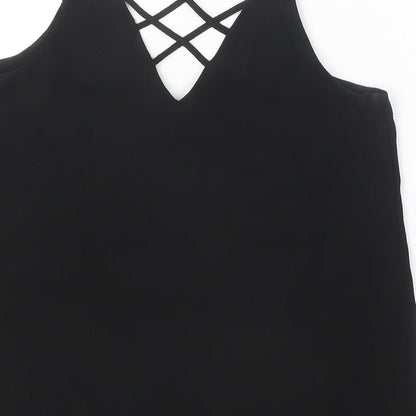 Womens UK Size 8 River Island Black Camisole Tank