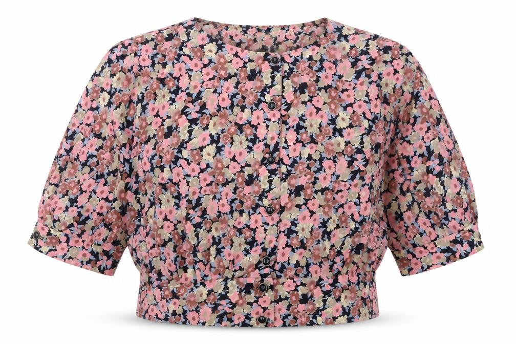 Womens UK Size 18 Littlewoods Pink Cropped Button-Up