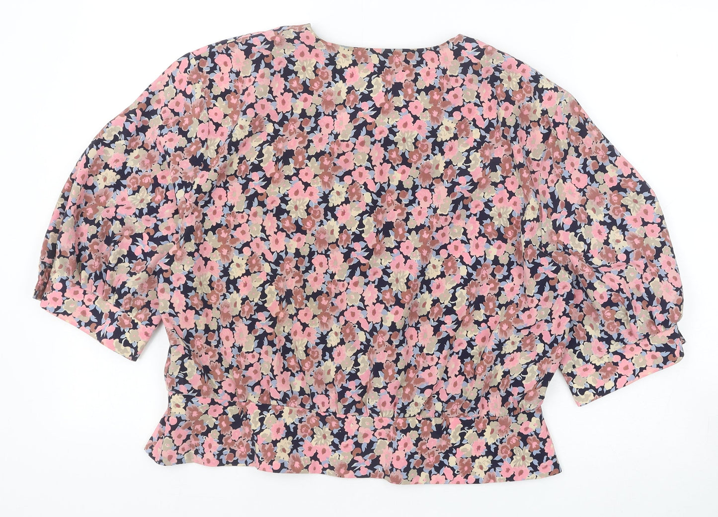 Womens UK Size 18 Littlewoods Pink Cropped Button-Up