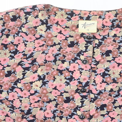 Womens UK Size 18 Littlewoods Pink Cropped Button-Up