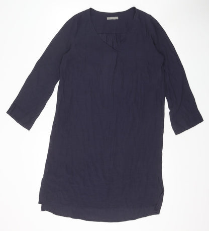 eseOese Womens Blue Viscose Shirt Dress Size S V-Neck Pullover