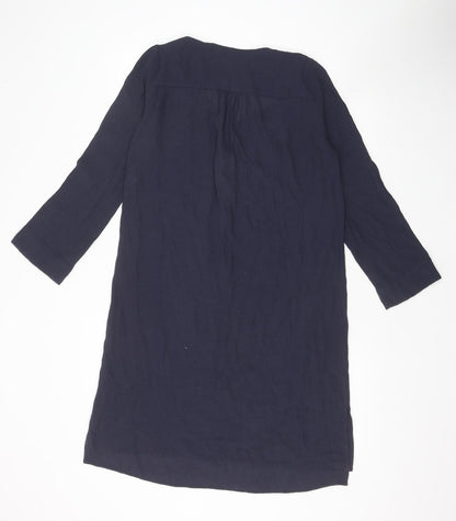 eseOese Womens Blue Viscose Shirt Dress Size S V-Neck Pullover