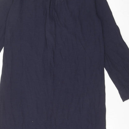 eseOese Womens Blue Viscose Shirt Dress Size S V-Neck Pullover