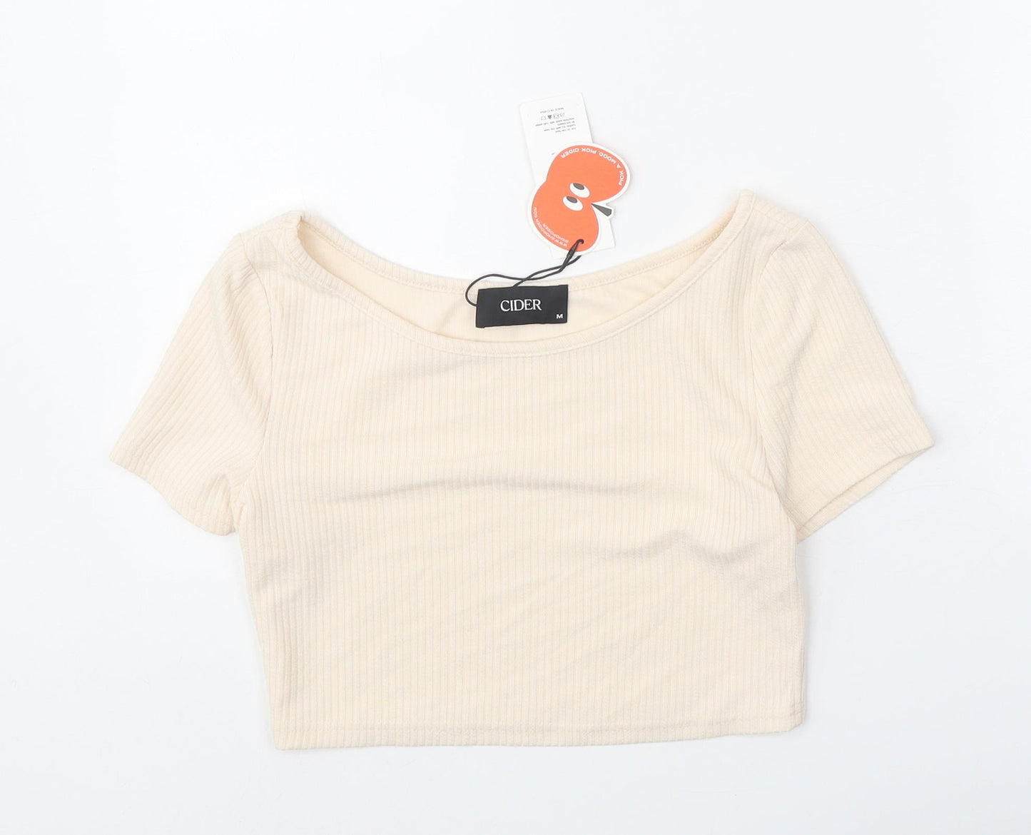 Womens UK Size M Cider Beige Cropped T-Shirt