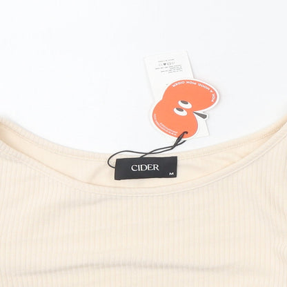 Womens UK Size M Cider Beige Cropped T-Shirt