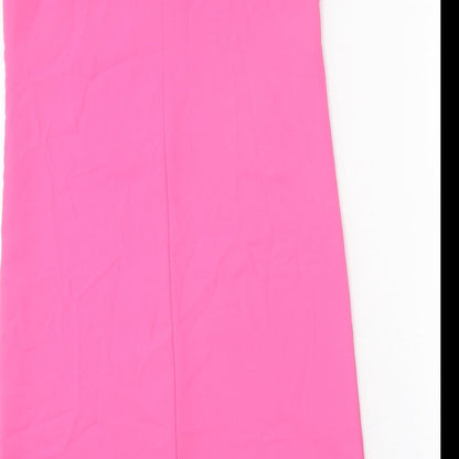Topshop Womens Pink Polyester Slip Dress Size 6 V-Neck Pullover