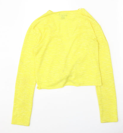 Primark Womens Yellow V-Neck Polyester Shrug Jumper Size 6