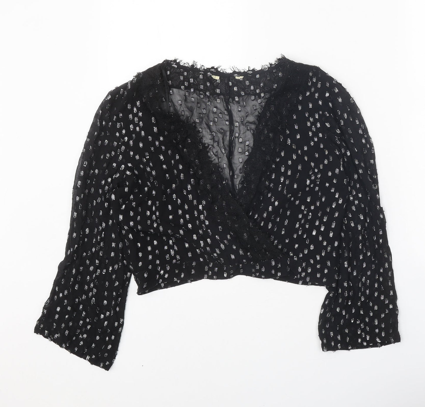 Womens UK Size 10 Preworn Black Basic Blouse