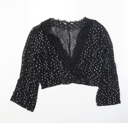 Womens UK Size 10 Preworn Black Basic Blouse