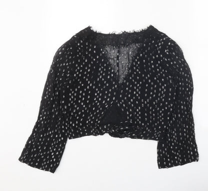 Womens UK Size 10 Preworn Black Basic Blouse