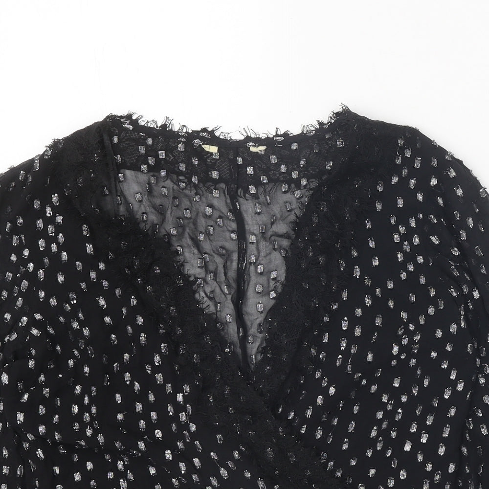 Womens UK Size 10 Preworn Black Basic Blouse