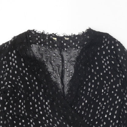 Womens UK Size 10 Preworn Black Basic Blouse