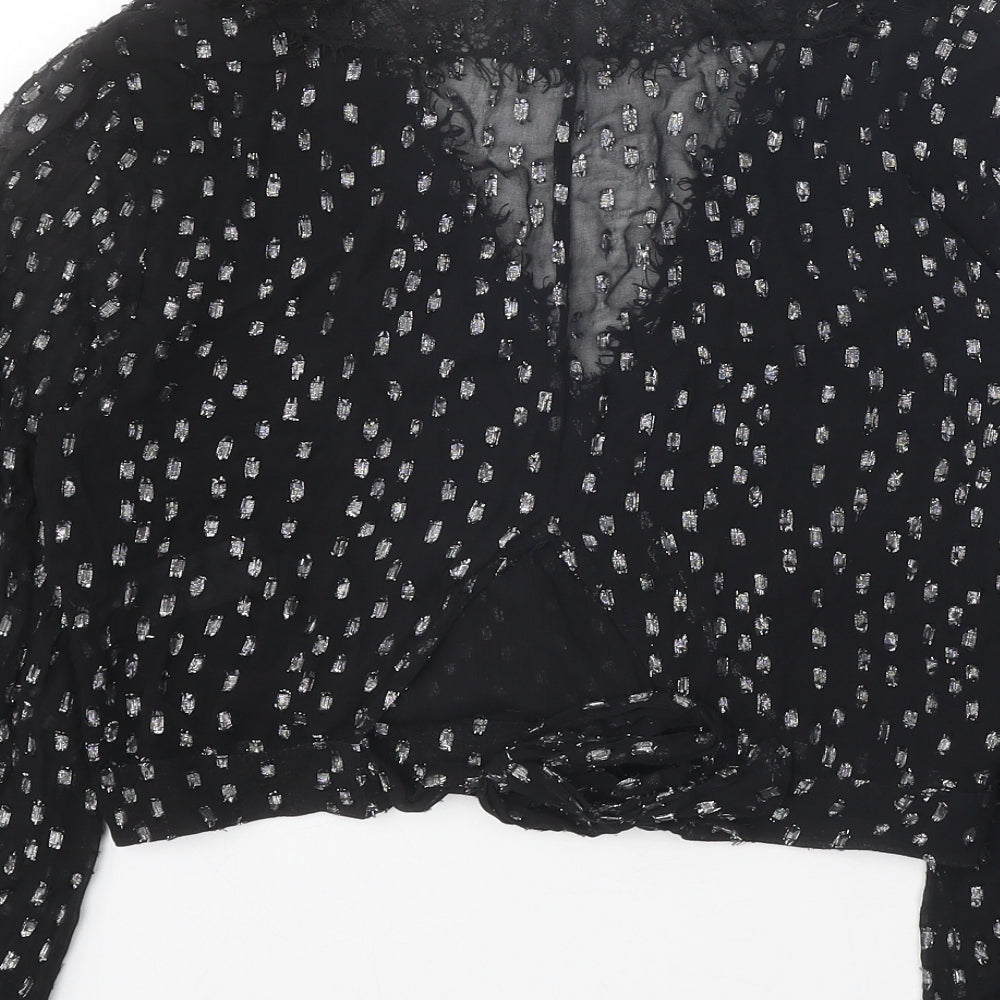 Womens UK Size 10 Preworn Black Basic Blouse