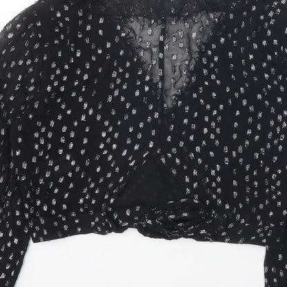 Womens UK Size 10 Preworn Black Basic Blouse