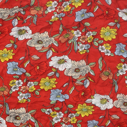 F&F Womens Red Floral Polyester Basic Blouse Size 6 Off the Shoulder