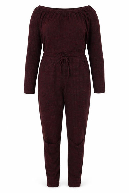 Stylewise Womens Red Polyester Jumpsuit One-Piece Size M Tie