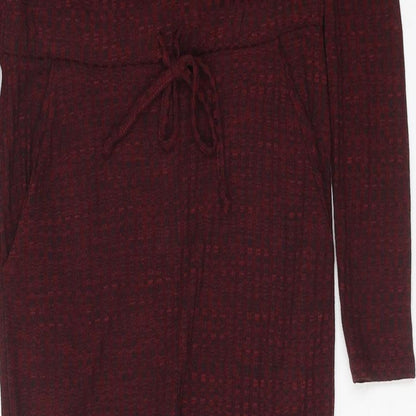 Stylewise Womens Red Polyester Jumpsuit One-Piece Size M Tie