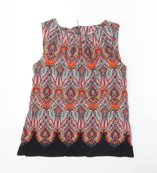 Womens UK Size 10 Billie & Blossom Multicoloured Basic Tank