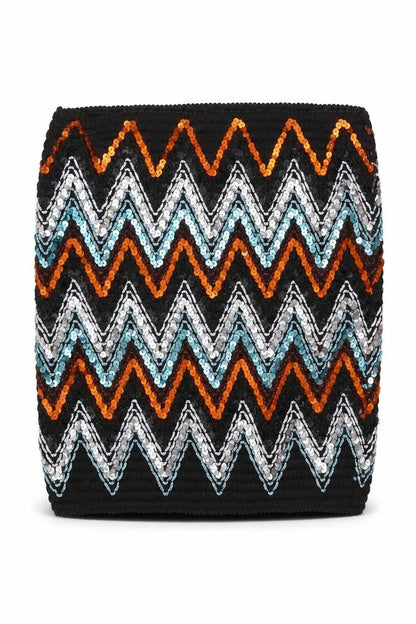 Preworn Womens Black Geometric Cotton Bandage Skirt Size 25 in