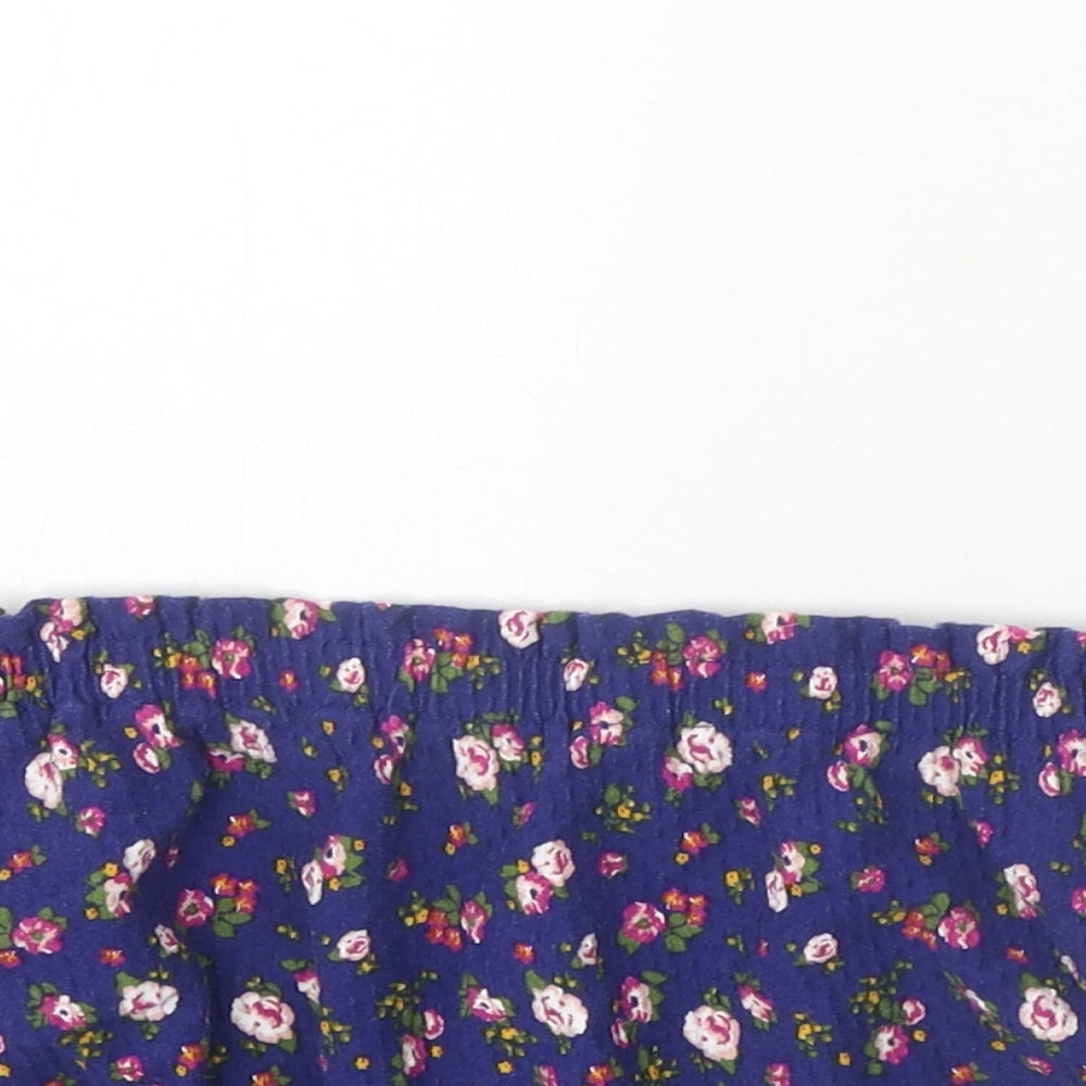 Womens UK Size 6 Topshop Blue Cropped Blouse